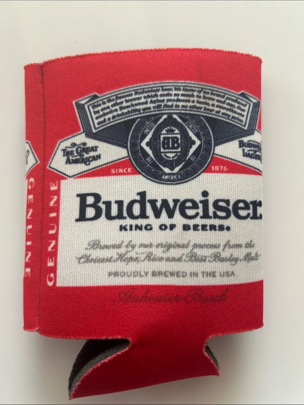 Budweiser King of Beers Red Can Coozie Cooler Collector Breweriana NWT